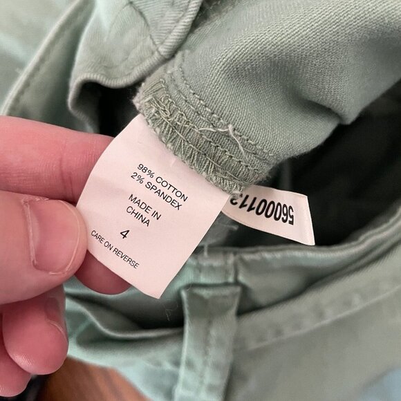 Happy X Nature Kate Hudson Women 4 Green Belted Button Fly Straight Leg Pant - Picture 9 of 10